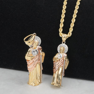 10k & 14k Gold Rosei 3D San Judas CZ Pendant