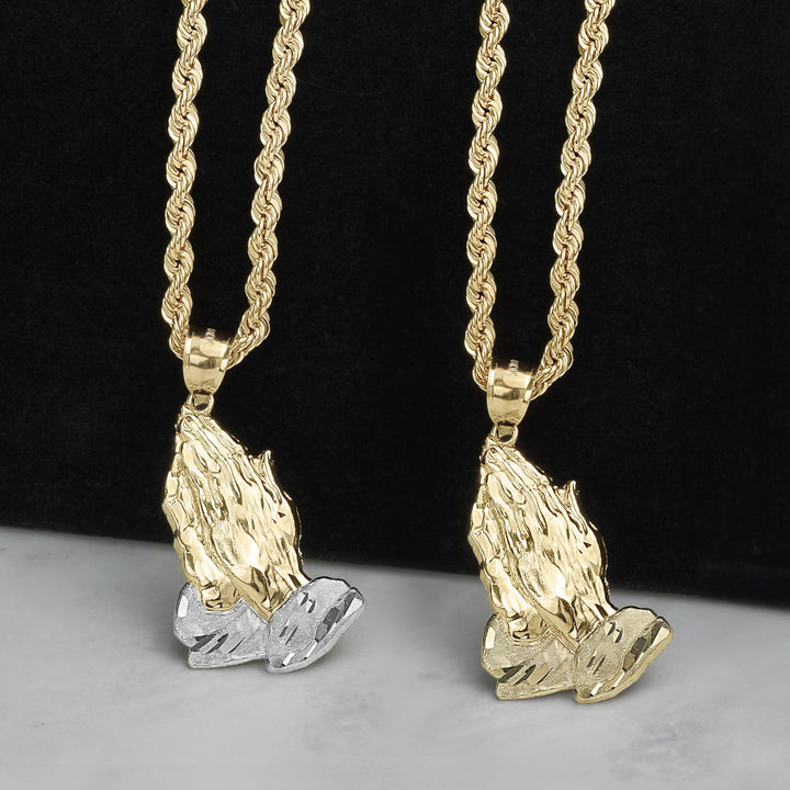 10k & 14k Gold Classic DC Praying Hands Pendant