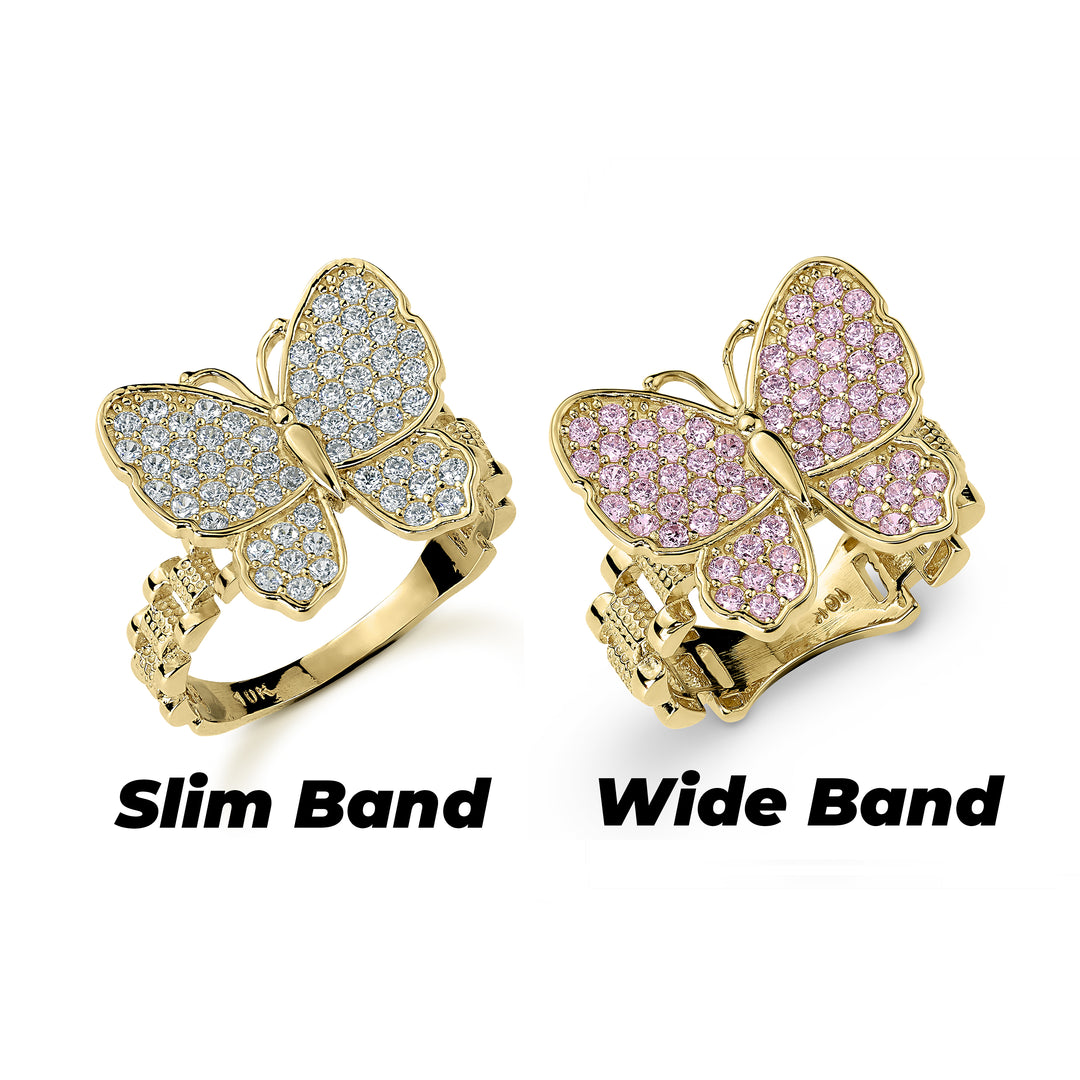 10k Gold Luxe Butterfly Rollie Band Ring