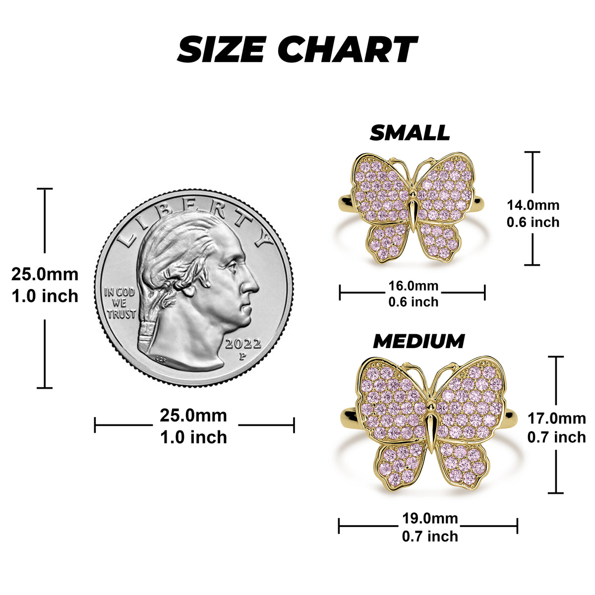 10k Gold Luxe Butterfly Classic Band Ring