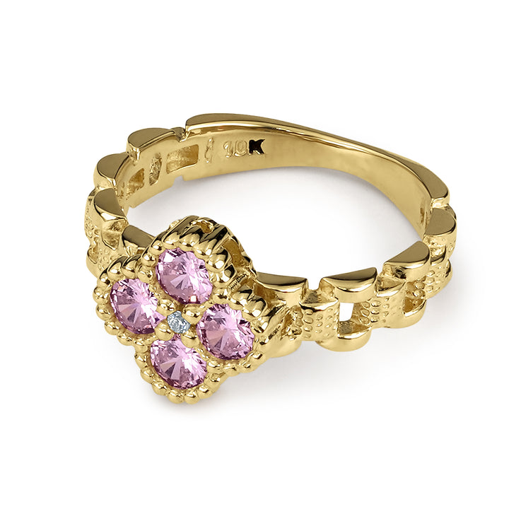 10k Gold Luxe Clover Rollie Band Ring
