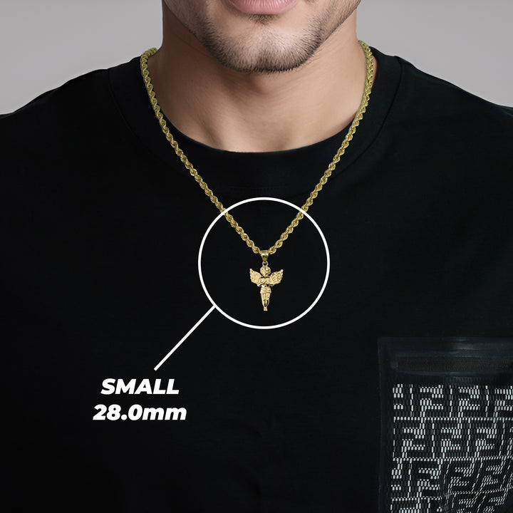 10k Gold Classic Praying Angel Pendant