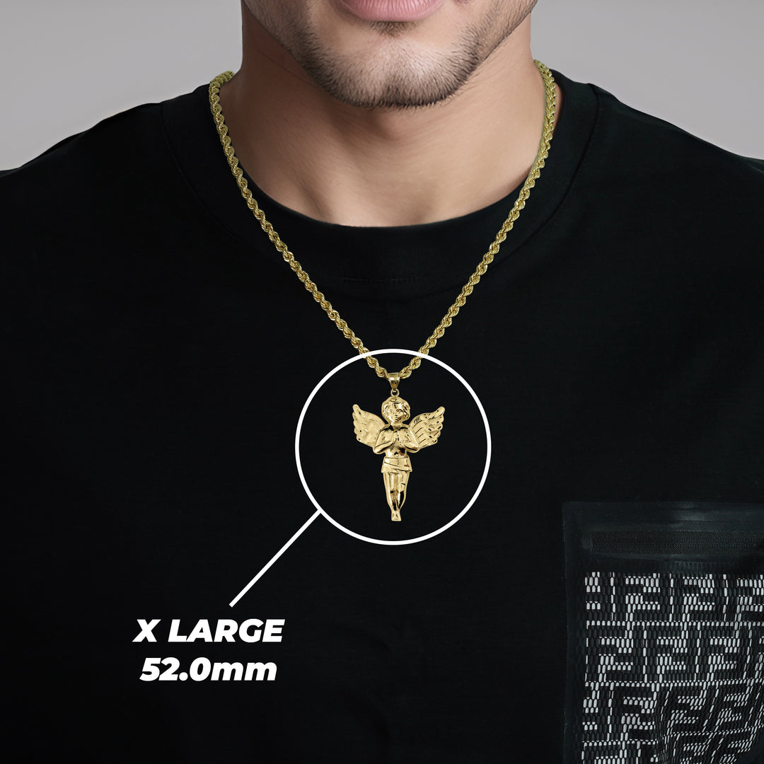 10k Gold Classic Praying Angel Pendant