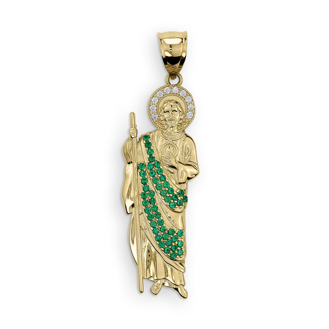 10k & 14k Gold Velco San Judas CZ Pendant [G]