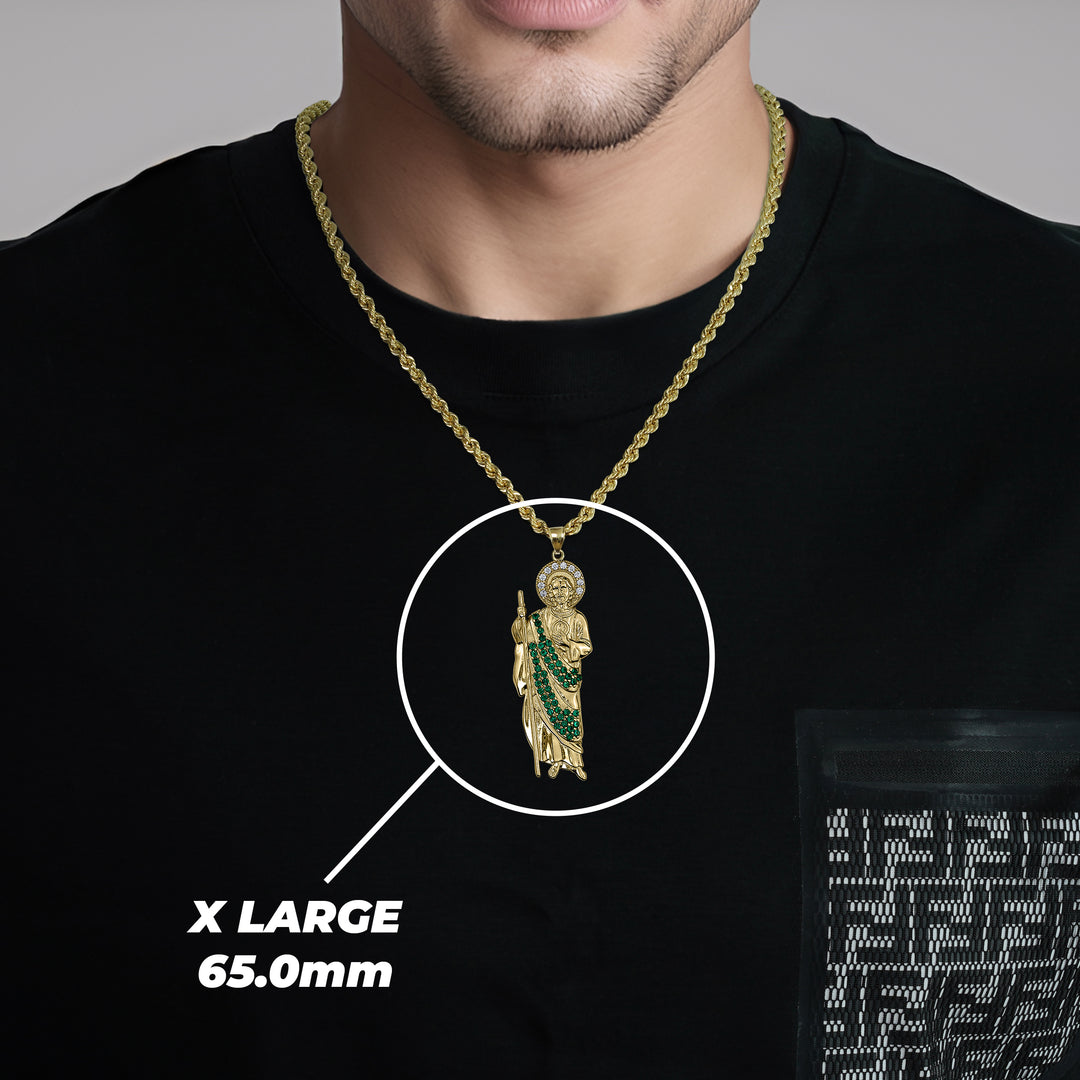 10k & 14k Gold Velco San Judas CZ Pendant [G]