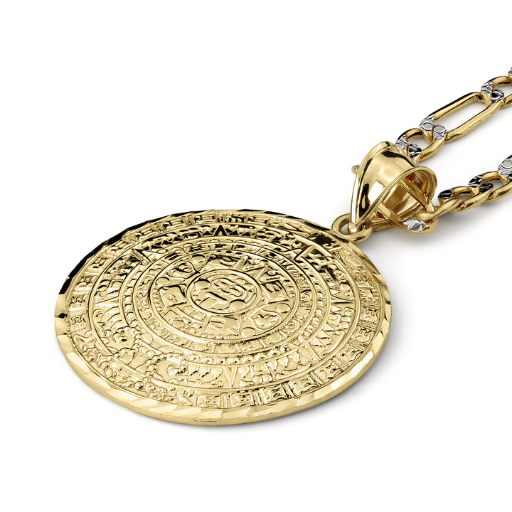 10k & 14k Gold Classic Aztec Mayan Calendar Pendant