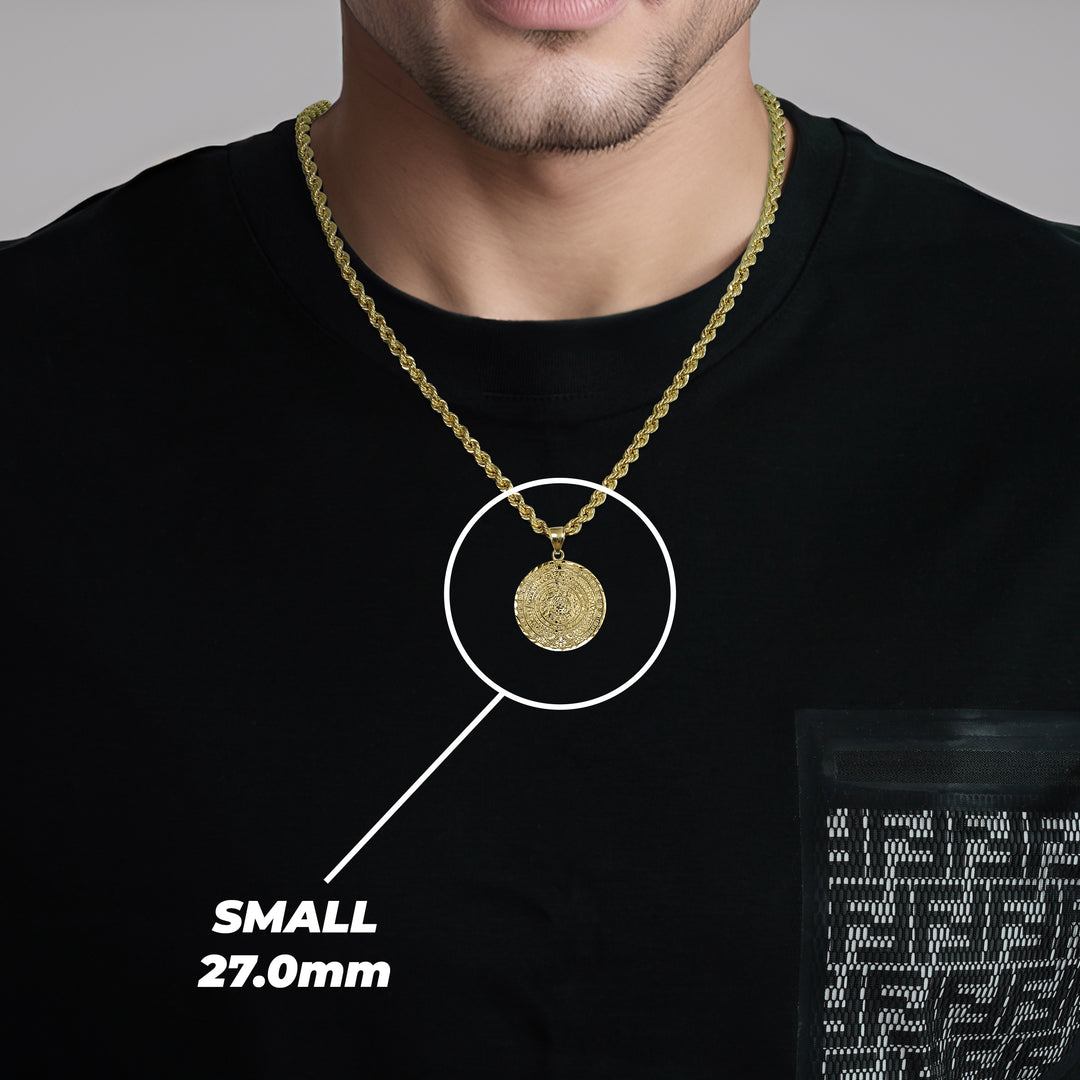 10k & 14k Gold Classic Aztec Mayan Calendar Pendant