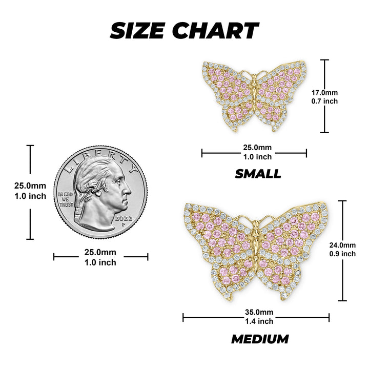 10k Gold Luxen Butterfly CZ Pendant