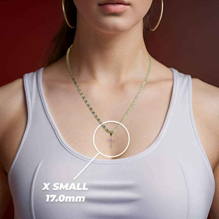 10k Gold Luxe Mini-Cross Pendant
