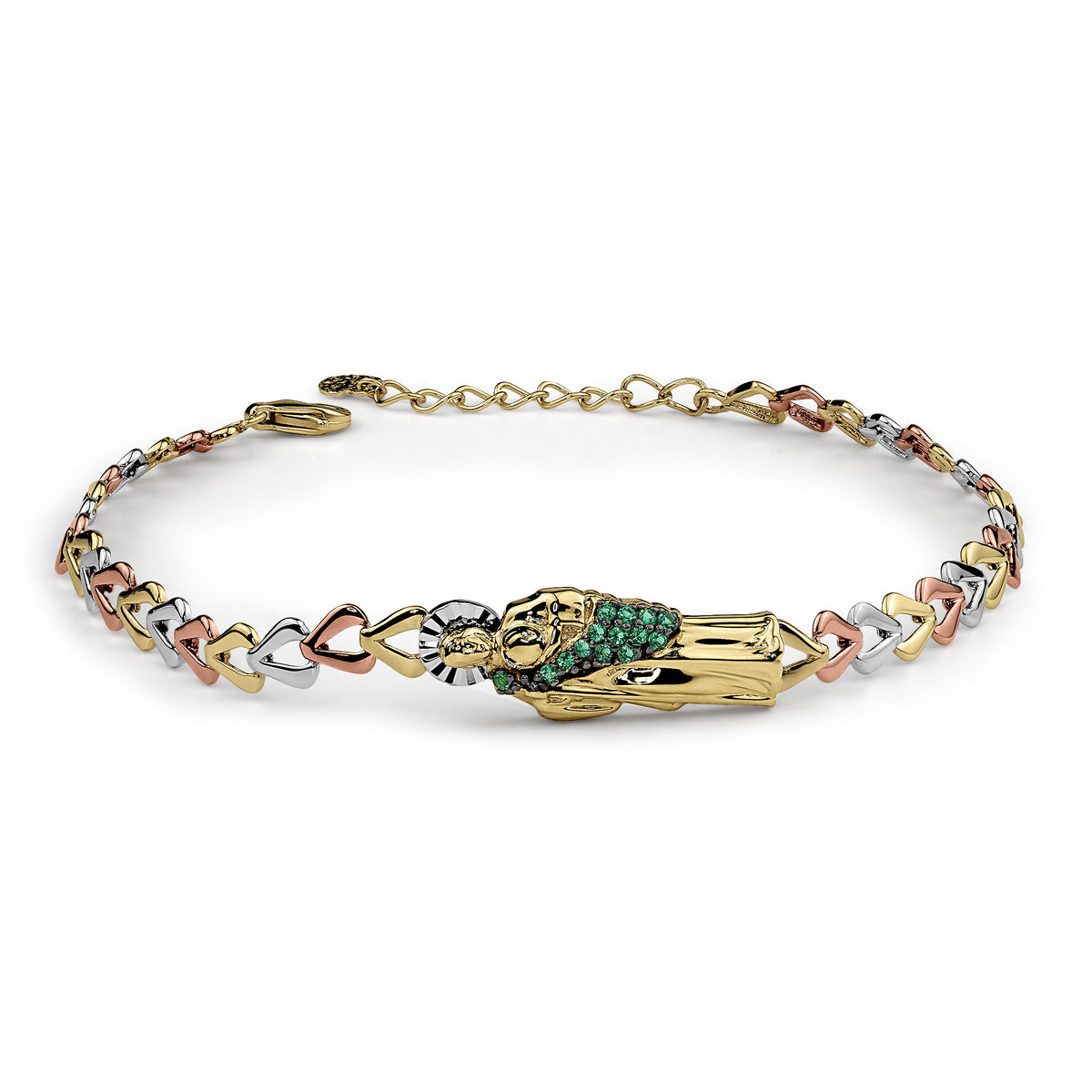 10k & 14k Gold San Judas Mlar Tricolor Bracelet
