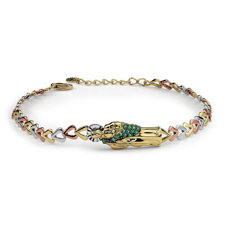 10k & 14k Gold San Judas Mlar Tricolor Bracelet
