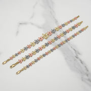 10k & 14k Gold Fiori Hibiscus Flower Tricolor Bracelet