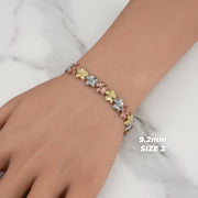 10k & 14k Gold Fiori Hibiscus Flower Tricolor Bracelet