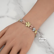 10k & 14k Gold Fiori Hibiscus Flower Tricolor Bracelet