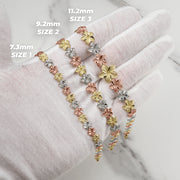 10k & 14k Gold Fiori Hibiscus Flower Tricolor Bracelet