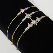 10k & 14k Gold Cari Open-Back Turtle Tricolor CZ Bracelet