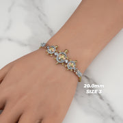 10k & 14k Gold Cari Open-Back Turtle Tricolor CZ Bracelet