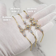 10k & 14k Gold Cari Open-Back Turtle Tricolor CZ Bracelet