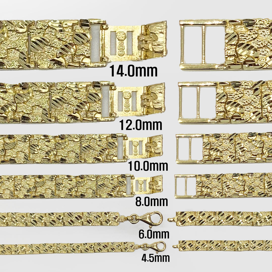 10k & 14k Gold DC Nugget Vintage Link Bracelet