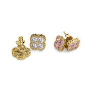 10k Gold Luxe Clover Rollie Stud Earrings