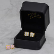 10k Gold Luxe Clover Rollie Stud Earrings