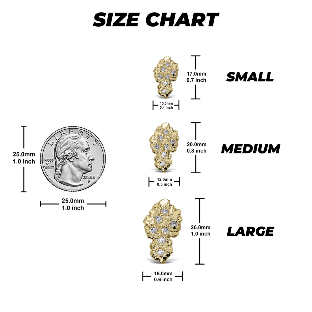 10k & 14k Gold Vintage Nugget CZ Stud Earrings