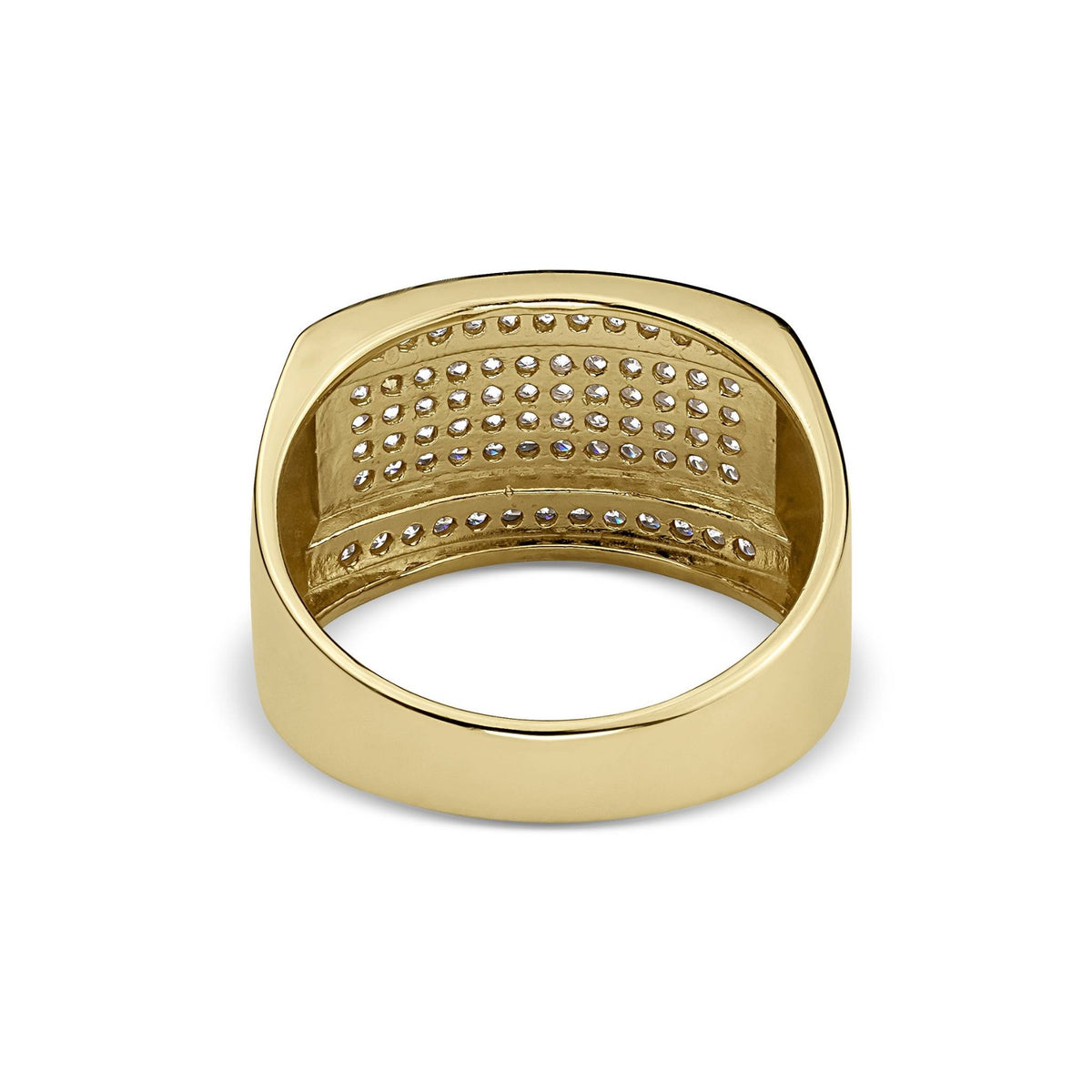 Inner back detailing of the 10k or 14k gold Circa Rectangle Band Ring.