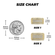 Width comparison chart for Size 1 and Size 2 of the Circa Rectangle Band Ring.