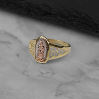 10k & 14k Gold Alvia Pointed Oval Virgin Mary Ring