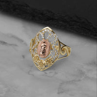 10k & 14k Gold Auron Marquise Virgin Mary Ring