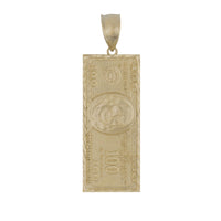 10k & 14k Gold Benjamin Hundred Dollar Bill Pendant
