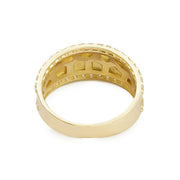Inner details of the 10k or 14k gold bling classic nugget band ring.