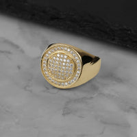 10k & 14k Gold Bryx Iced Out Round Signet Ring