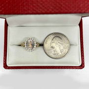 10k & 14k gold Virgin Mary ring side view showing slim dainty band