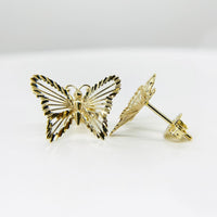 10k & 14k Gold Classic Butterfly Stud Earrings