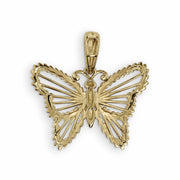 Rear view of the 10k and 14k gold classic butterfly pendant.