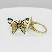10k - 14k Gold Classic butterfly-shaped ring on a white background