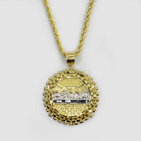10k & 14k Gold Divine Last Supper Two-tone Pendant Necklace