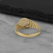 10k & 14k Gold Dravo Round CZ Signet Ring