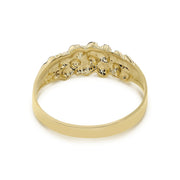 Inner view of gold Lina slim nugget band ring on a white background.