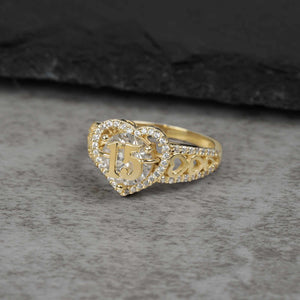 10k & 14k Gold Liora Quinceanera Heart CZ Ring