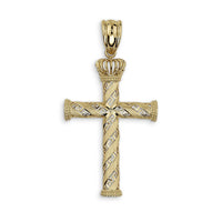10k & 14k Gold Loyal Greek Key Cross Pendant