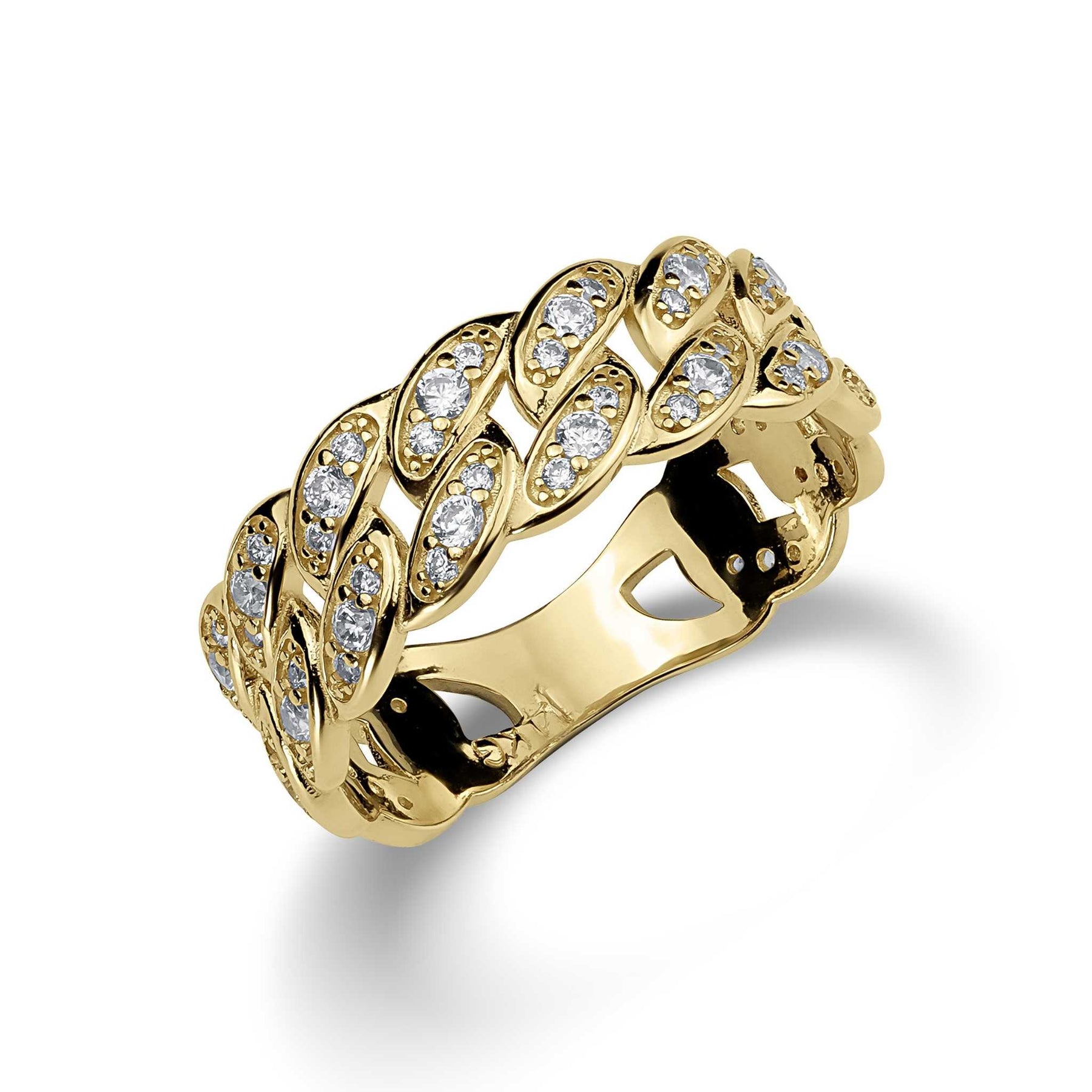 10k & 14k Gold Luxe Cuban CZ Band Ring