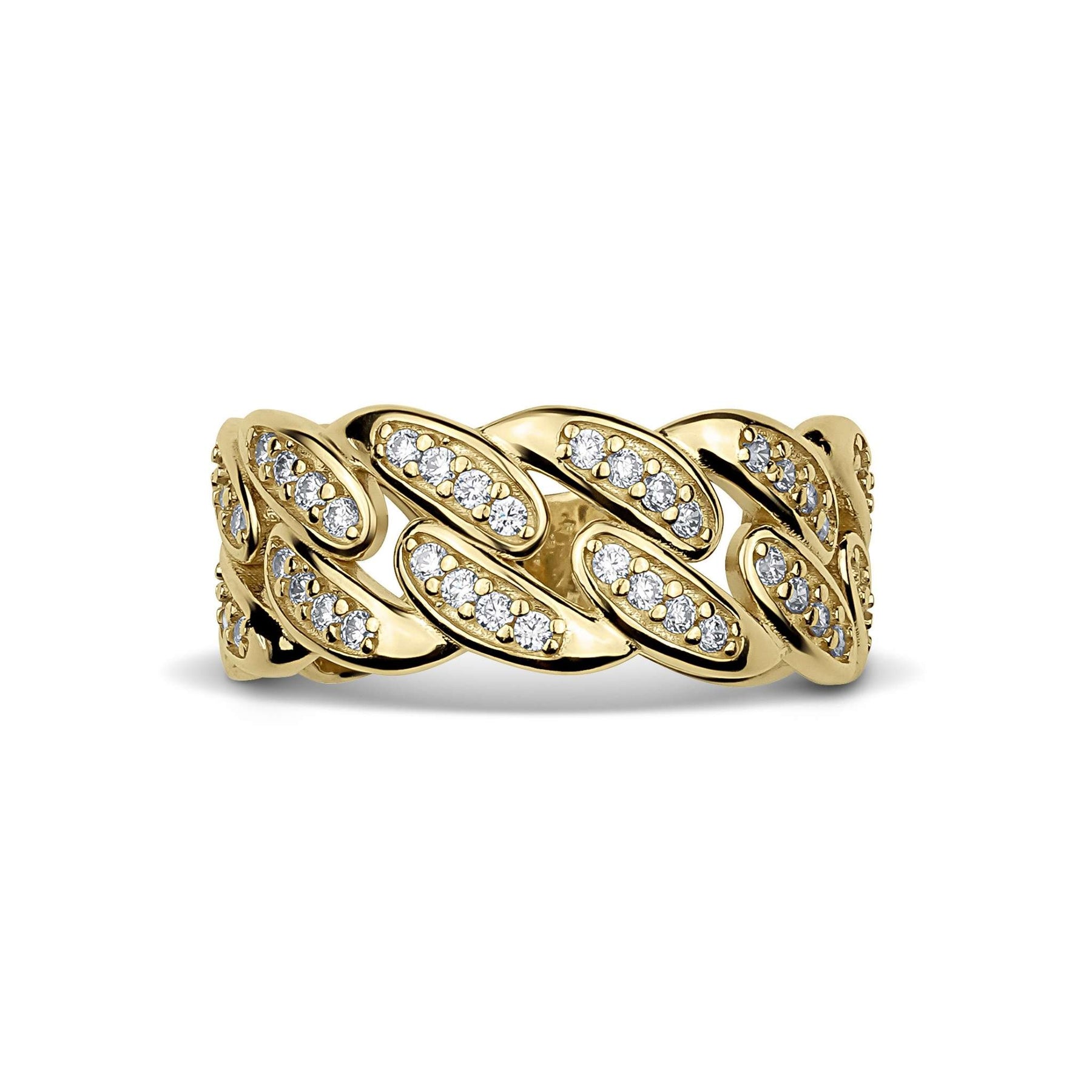 10k & 14k Gold Luxe Cuban CZ Band Ring
