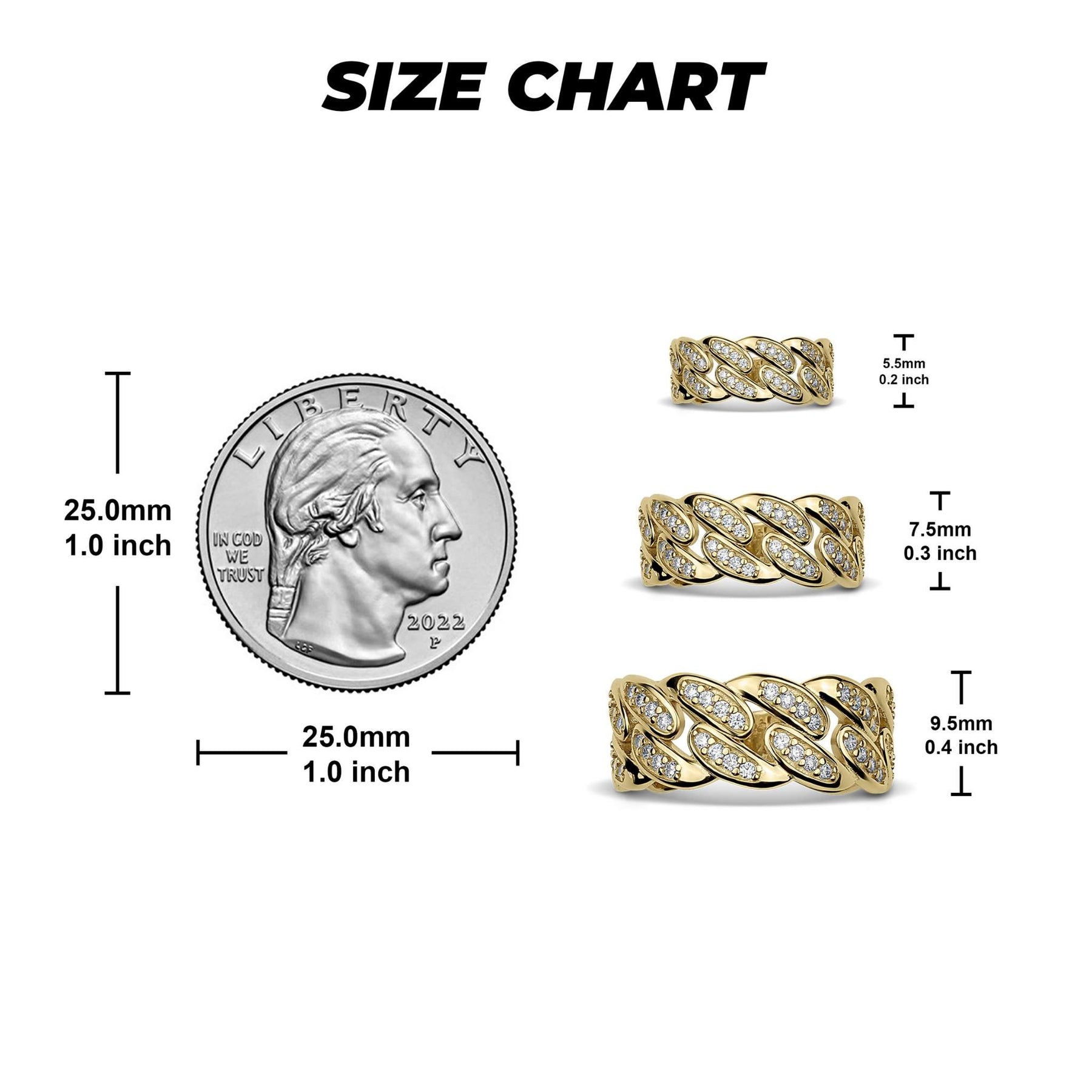 10k & 14k Gold Luxe Cuban CZ Band Ring