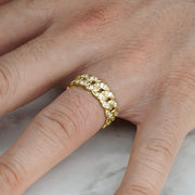10k & 14k Gold Luxe Cuban CZ Band Ring