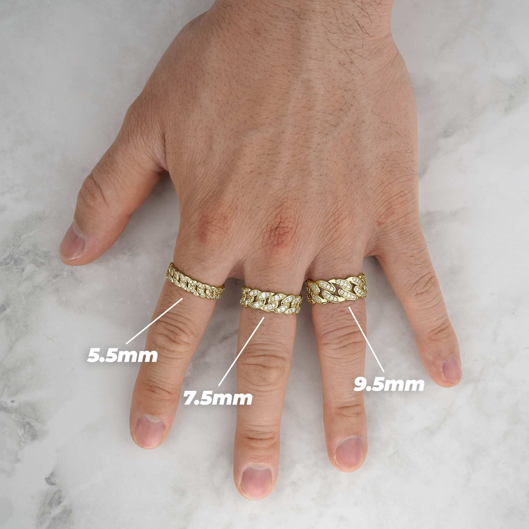10k & 14k Gold Luxe Cuban CZ Band Ring