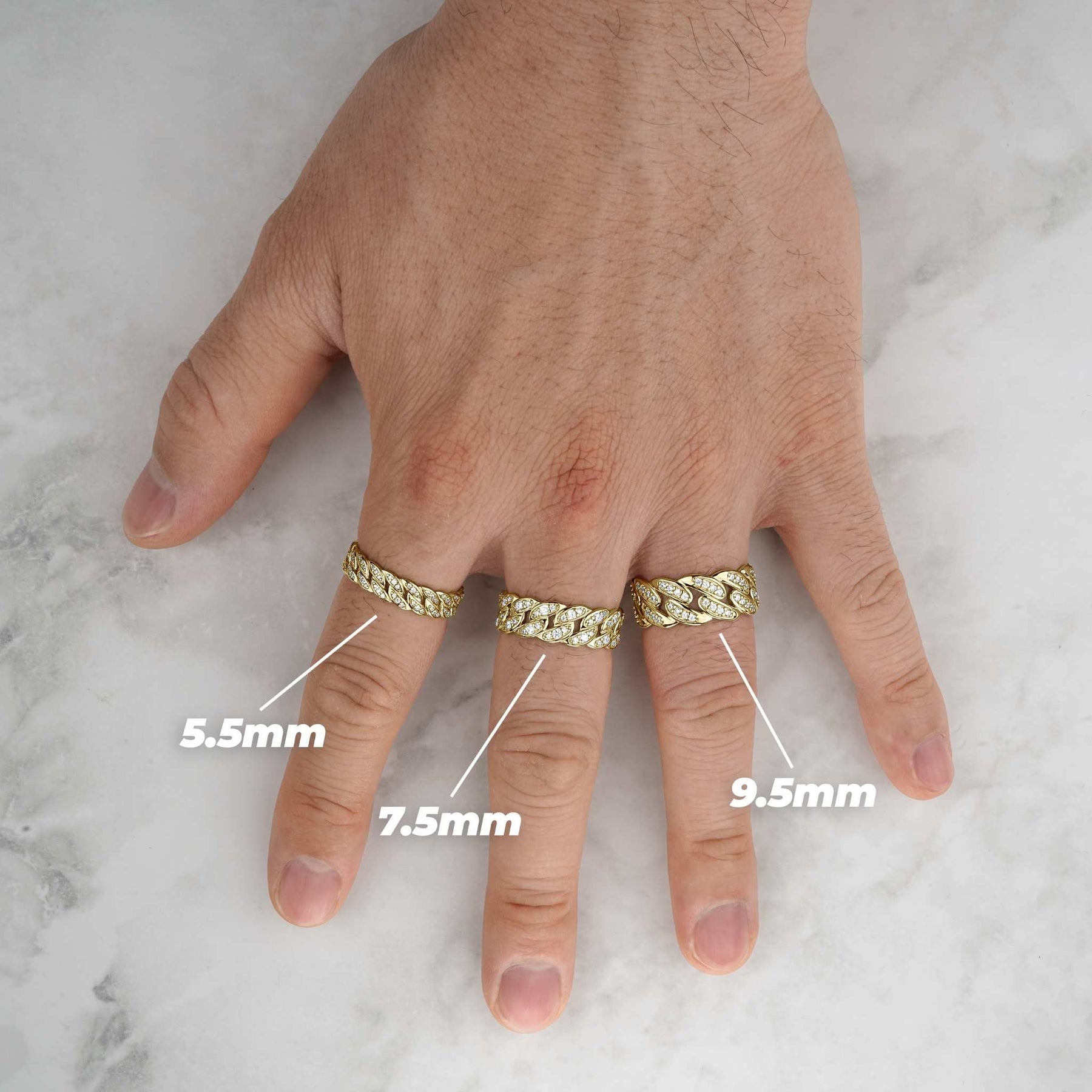 10k & 14k Gold Luxe Cuban CZ Band Ring