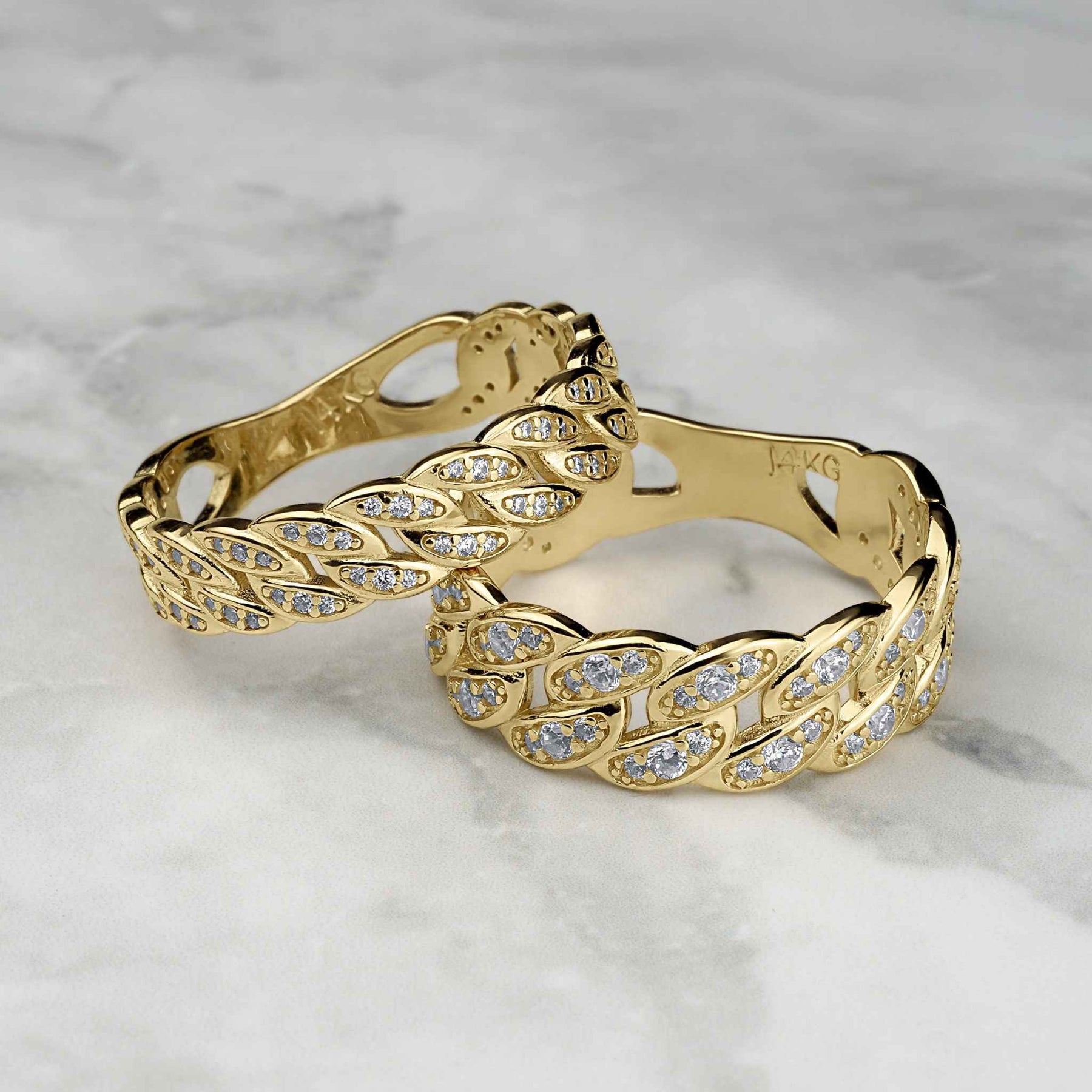 10k & 14k Gold Luxe Cuban CZ Band Ring