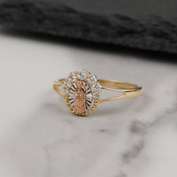 10k & 14k Gold Novix Virgin Mary CZ Dainty Ring